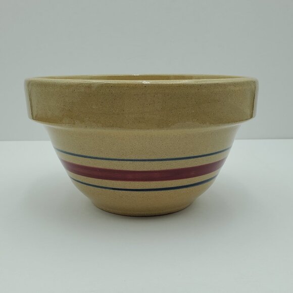 Robinson Ransbottom Pottery Maroon Navy Blue Bands Bowl RRP Mixing Serving Bowl - Picture 5 of 8
